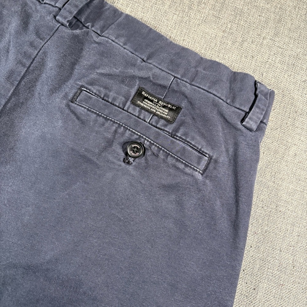 Banana Republic Fulton Skinny Chino Mens 34x34 Navy Blue Stretch Cotton Pants